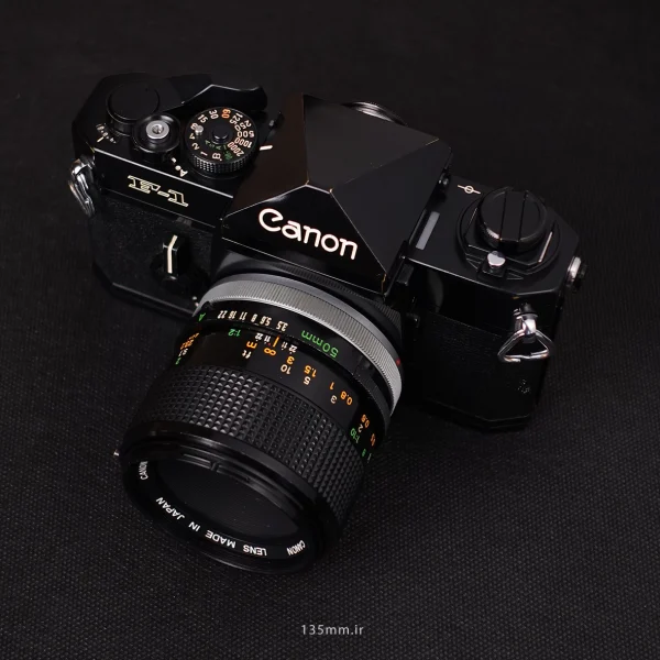 دوربین Canon F-1 با لنز 50mm f/3.5 S.S.C.